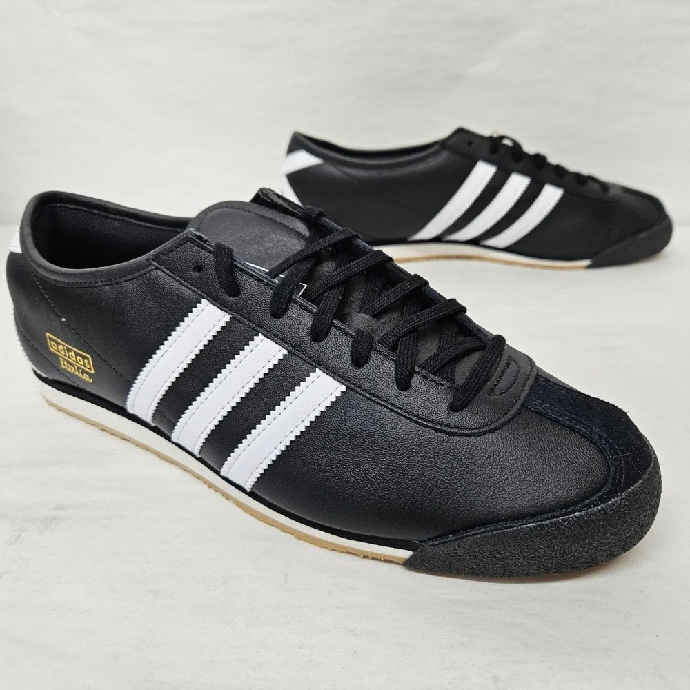 Adidas Italia 70s Leather Sneakers JS1324 Black White Gum‎ Men'S Size 12